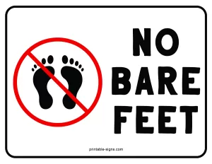 No Bare Feet Sign