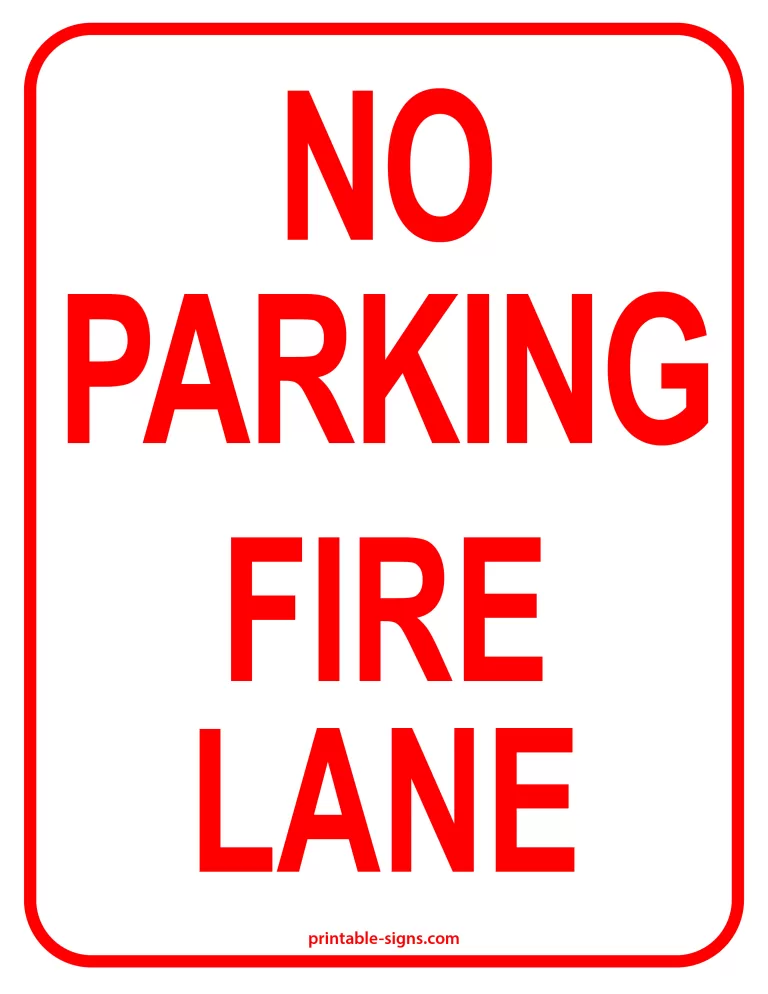 No Parking Fire Lane