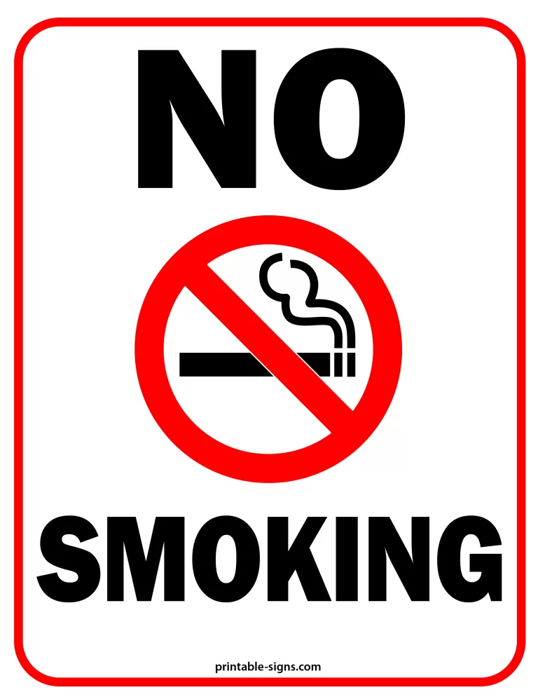 No Smoking Printable Sign