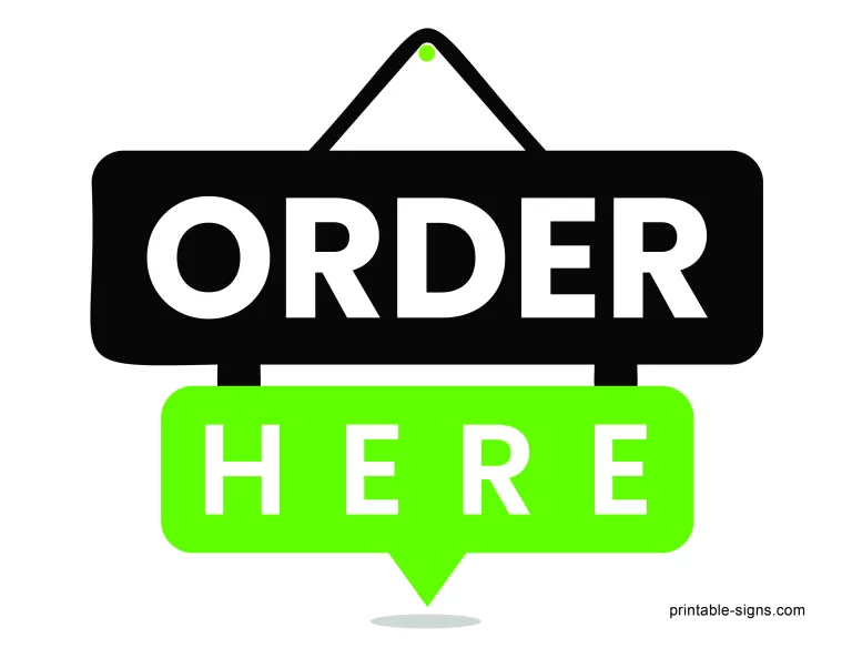 Order Here Sign