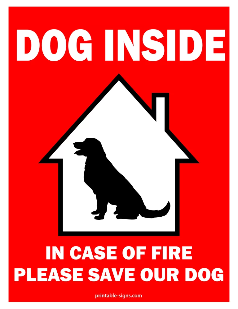 Pets Inside Save Our Dog Sign