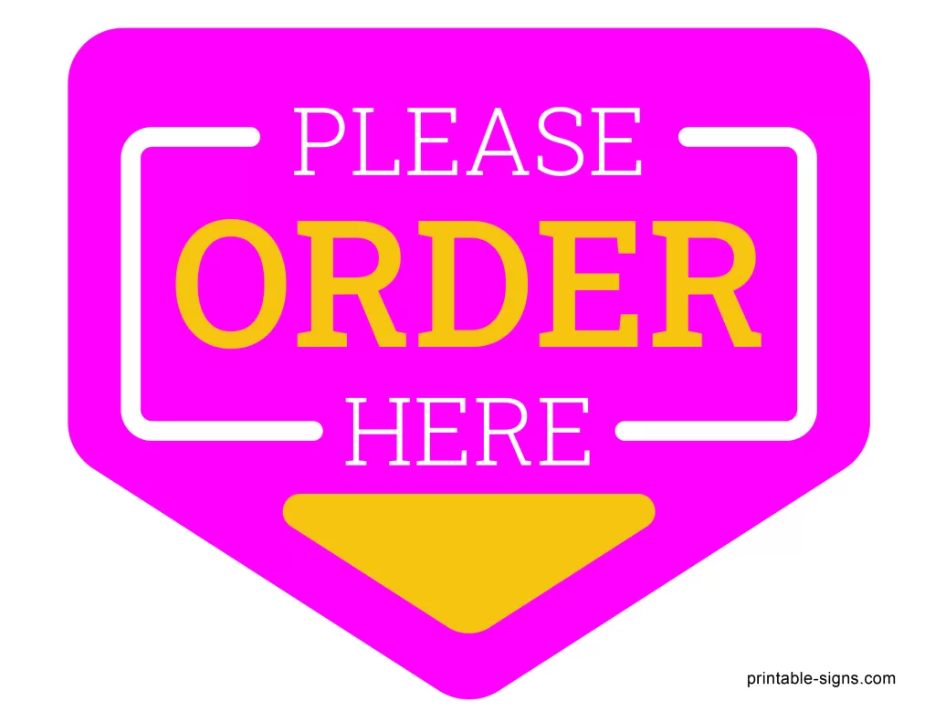 Please Order Here Printable Sign Printable Signs