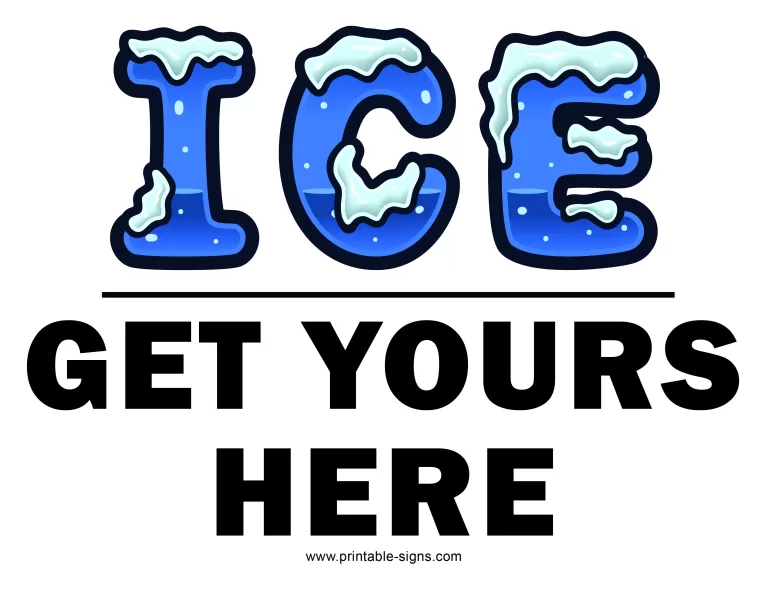 We Have Ice Printable Sign