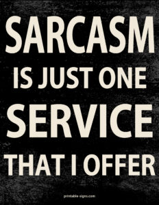 Sarcasm Is Just One Service That I Offer