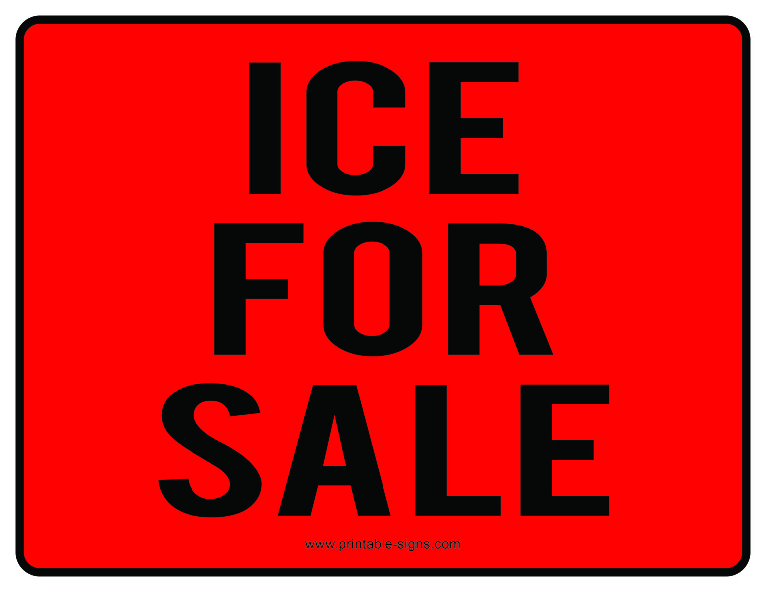 Ice For Sale Signage